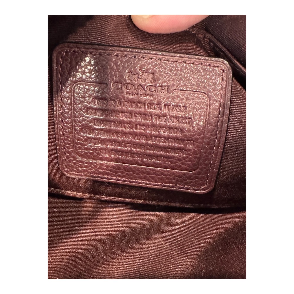 Coach Lyla Crossbody Bag Pebble Leather Double‎ Zip Burgundy Purse Handbag - Picture 9 of 10